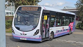 First Cymru SN14 EBA (47481) departing Swansea Bus Station on 17th October 2025