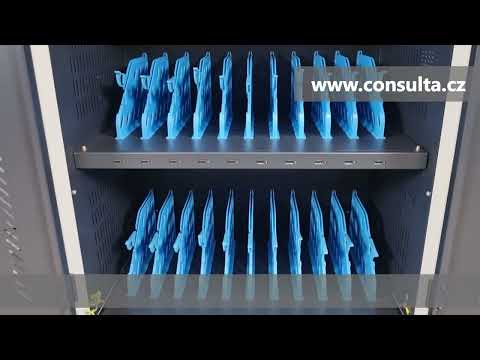 Mobilní nabíjecí skříň pro 30 notebooků s UV-C desinfekcí