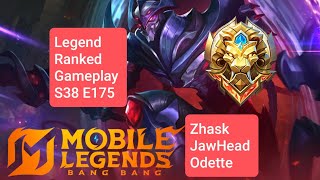 Legend Ranked Gameplay S38 E175 Menuju Global MLBB! [Zhask, JawHead, Odette]