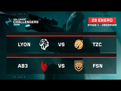 LYON vs TZC | AB3 vs FSN | VALORANT Challengers LATAM Norte | Stage 1 | Semana 1 Día 3 |Fase regular