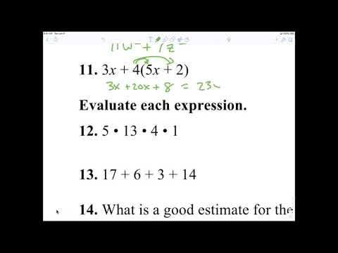 Algebra 1 8th grade Chapter 1 and 2 review