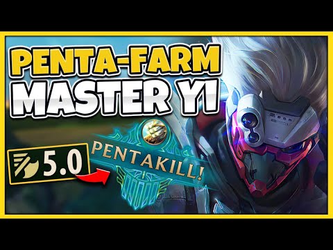 THE EASIEST PENTA-KILL FARMING STRATEGY (ULTRA-FARM MASTER YI TOP) *NEW SKIN* - League of Legends