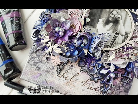 Mixed media canvas "Just Smile"