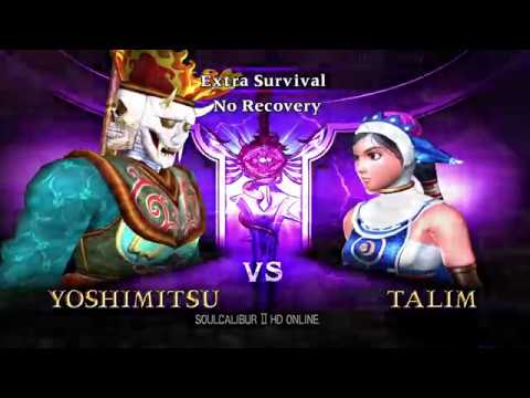 Soulcalibur 2 HD Extra Survival No Recovery with Yoshimitsu using Soul Edge (Complete)