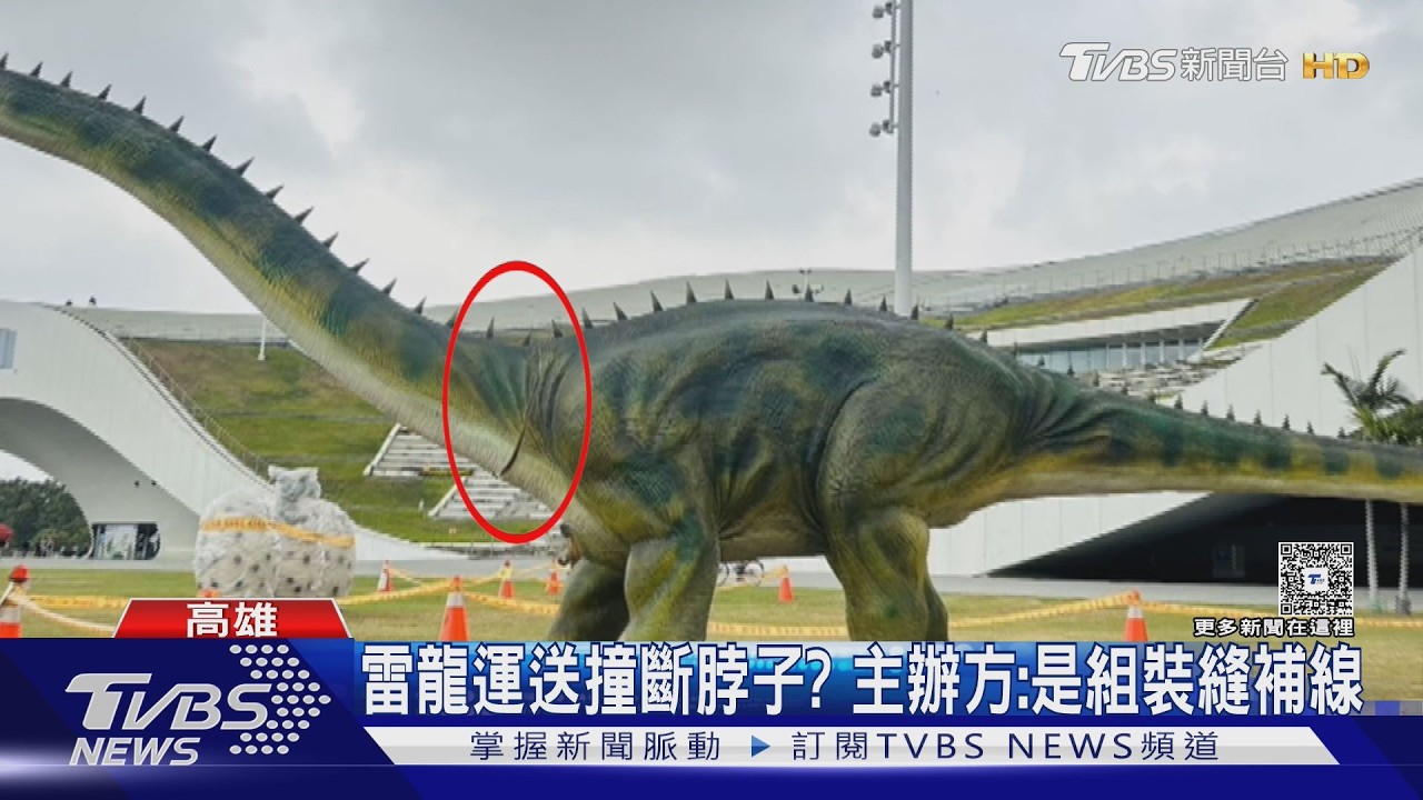 影音/斷掉了?「衛武營」恐龍展還沒開始 雷龍脖子補痕引熱議