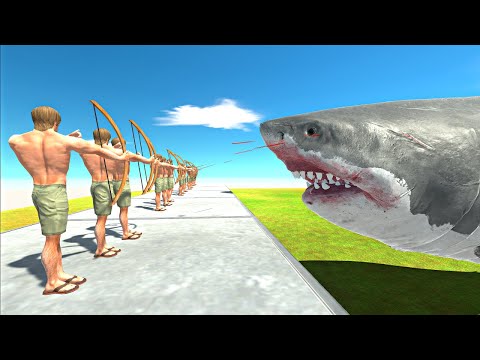 Archers vs Mutant Megalodon & Other Units in ARBS