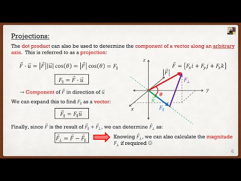 Engineering Mechanics: Statics Lecture 6 | Dot Product, Angle Between Vectors, and Projections