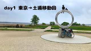 【東関東自転車キャンプ旅】東京→土浦移動編（2日目から本気出す）【1日目】