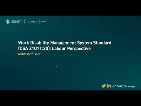 
<span>Work Disability Management System Standard (CSA Z1011:20) - Labour Perspective</span>
