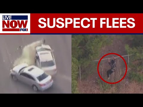 Video | WATCH: Suspect crashes stolen vehicle with kids inside, flees | LiveNOW from FOX