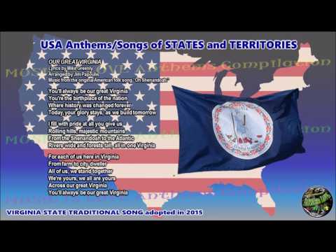 Virginia State Traditional Song OUR GREAT VIRGINIA with music, vocal and lyrics