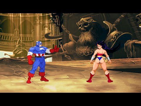 Captain America vs Wonder Woman  Marvel vs DC  MUGEN Battle