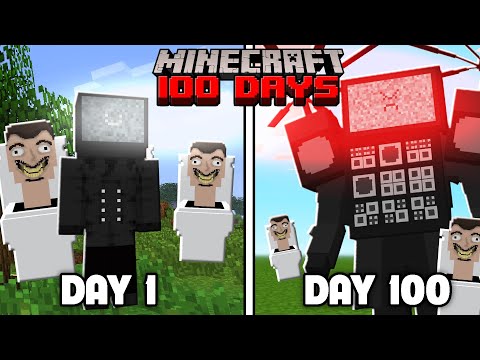 100 Days of Survival Become a TV Man in Minecraft