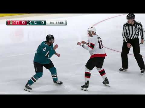 NHL Fight - Senators @ Sharks - Watson vs Middleton - 24/11/2021
