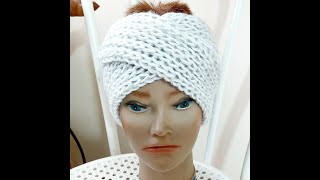 1017**Herbst Projekte Stirnband mit elastischen Bündchen Muster gestrickt Tutorial Handarbeit
