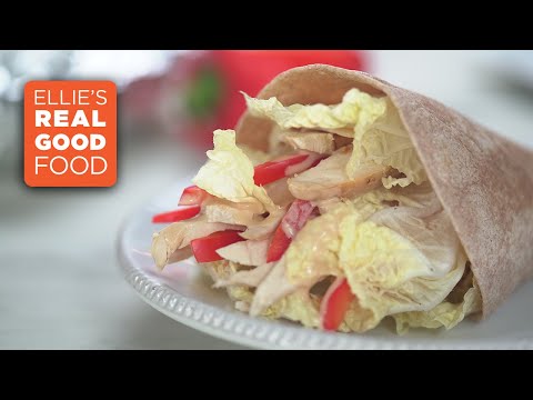 Chicken Wrap with Napa Cabbage and Creamy Soy-Sesame Dressing Recipe