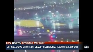 Video shows moment Air Canada plane hit fire truck at LaGuardia Airport 