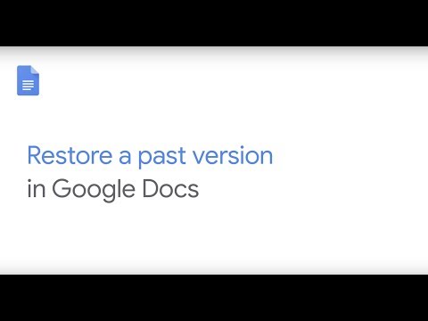 How To: Restore a past version in Google Docs