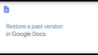 Restore a past version in Google Docs