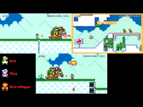 Mario Maker 2 - 3-Player Online Versus Matches (feat. Retro Player)