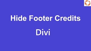 Remove Elegant Themes Footer credits in Divi Theme