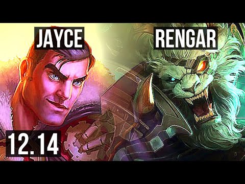 JAYCE vs RENGAR (TOP) | 1.5M mastery, 600+ games, 3/2/8 | NA Grandmaster | 12.14