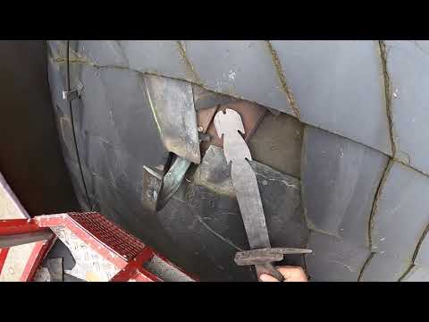 Schiefer reparieren auf der St. Egidien Kirche in Colditz - Live - Schiefer wechseln - Nietentechnik