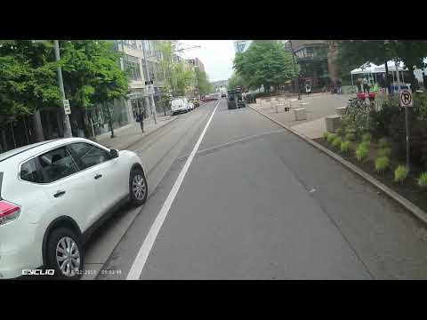 Lyft driver cuts off cyclist to make illegal stop and drop off passenger