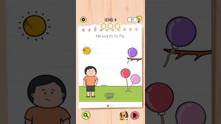 Brain Test 5 Level 9: He wants to fly Walkthrough