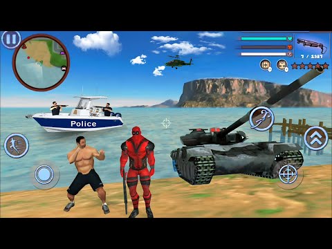 Deadpool Rope Hero Vice Town Crime Simulator #6 - Fun at Miami Beach - Android Gameplay