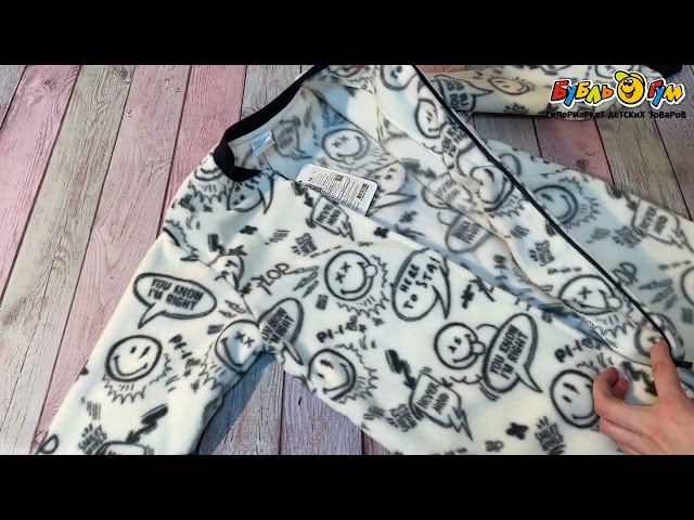 Комбинезон Lanson Kids утепленные флисовый с весёлым принтом белый - видео