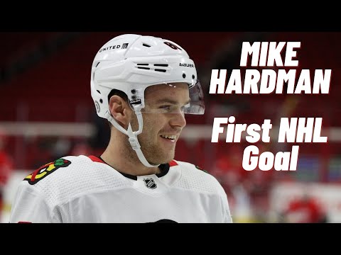 Mike Hardman #86 (Chicago Blackhawks) first NHL goal May 4, 2021
