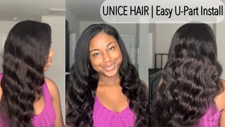 Easy U-Part Body Wave Install ft. UNice Hair