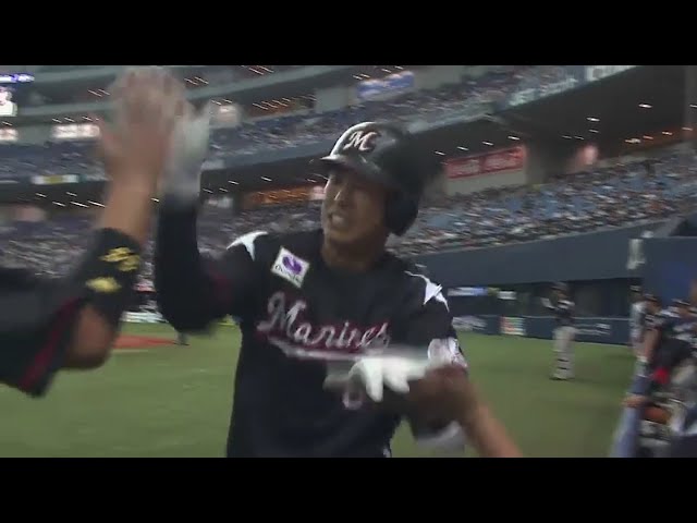 【9回表】試合を決定付けるマリーンズ・中村の2試合連続アーチ!! 2017/8/18 Bs-M