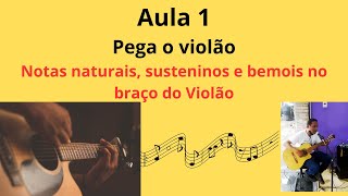 Aula 1 Pega o  Violão - Notas no Braço do violão naturais, sustenidos e bemois