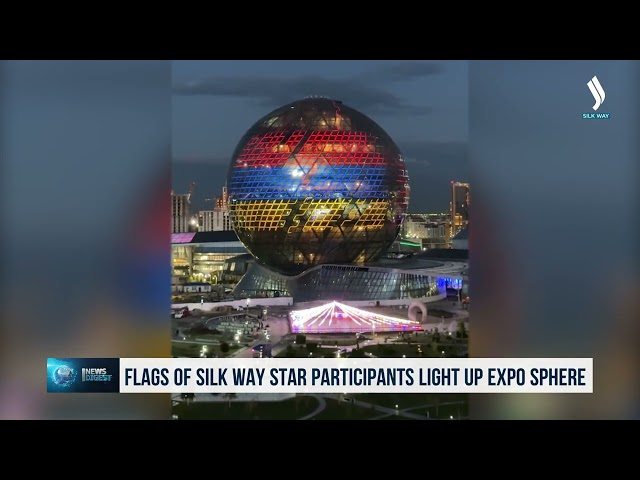 Флаги участников конкурса Silk Way Star разместили на шаре ЕХРО