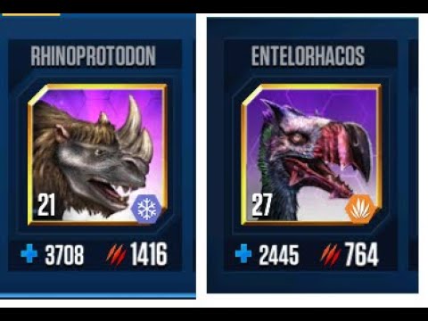 RHINOPROTODON BATTLE ENTELORHACOS II Jurassic World The Game II Dinosaurs Game