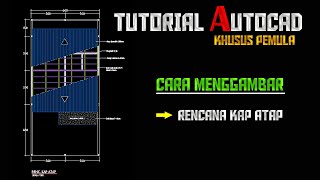 Download lagu Tutorial AutoCAD Cara Menggambar RENCANA ATAP Model Pelana mp3