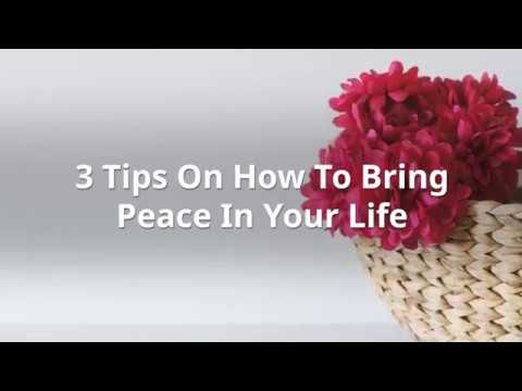 3 Tips On How To Bring Peace In Your Life