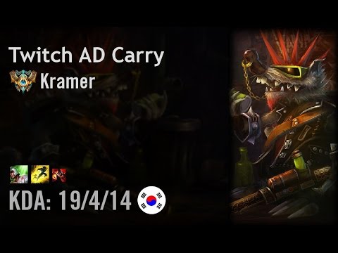 Twitch AD Carry vs Kog'Maw - Kramer - KR Challenger Patch 6.8
