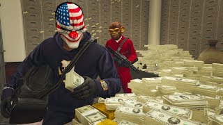 GTA 5 - EPIC💲Bank Robbery💲with Franklin, Michael, Lamar (Bank Heist Mission Plane Escape)