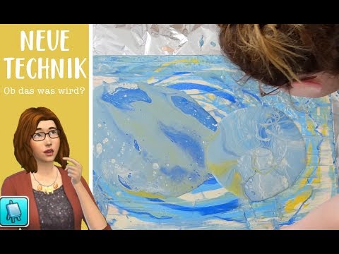 Acryl Malerei | Experiment Zellen | Neue Farbtechnik mit Silikon