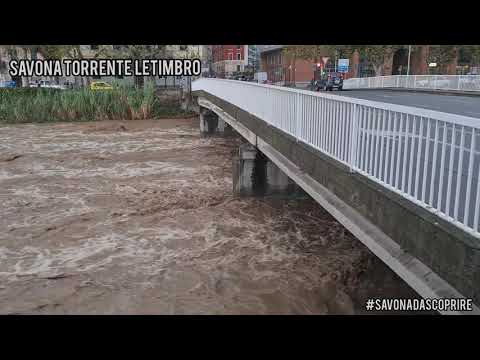 La piena del torrente Letimbro (Savona 4.10.2021) #Allertameteo