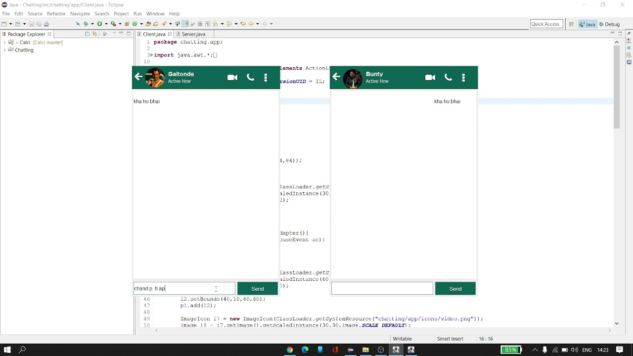 Chatting App Beginning Stage using Java Swing and Java Networking