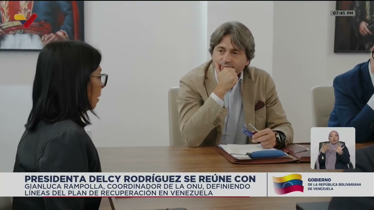 Delcy Rodríguez se reunió con Gianluca Rampolla, coordinador de la ONU