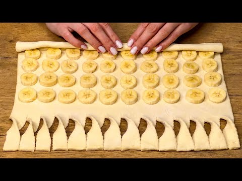 Incredible! Just puff pastry and 2 bananas! Festive dessert in 10 minutes!