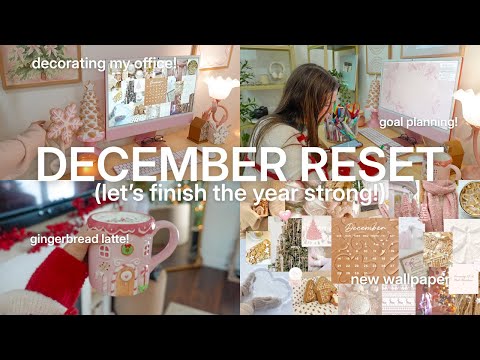 DECEMBER MONTHLY RESET 🎄 laundry & cleaning, decorating my office, budgeting, + more!