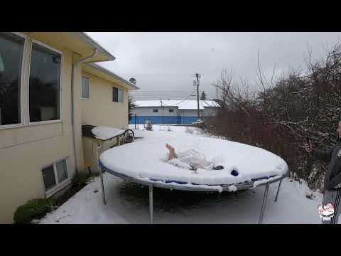 Naked Snow Trampoline Challenge