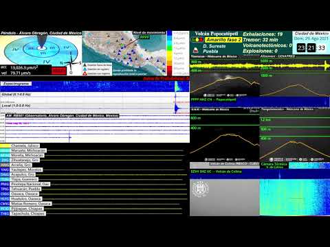 Sismo M2.1 en Álvaro Obregón 29/08/2021 23:20:44 (Desde el monitor)