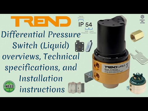 Water Differential Pressure Switch 908 Adjustable From 40 To 1000 Mbar